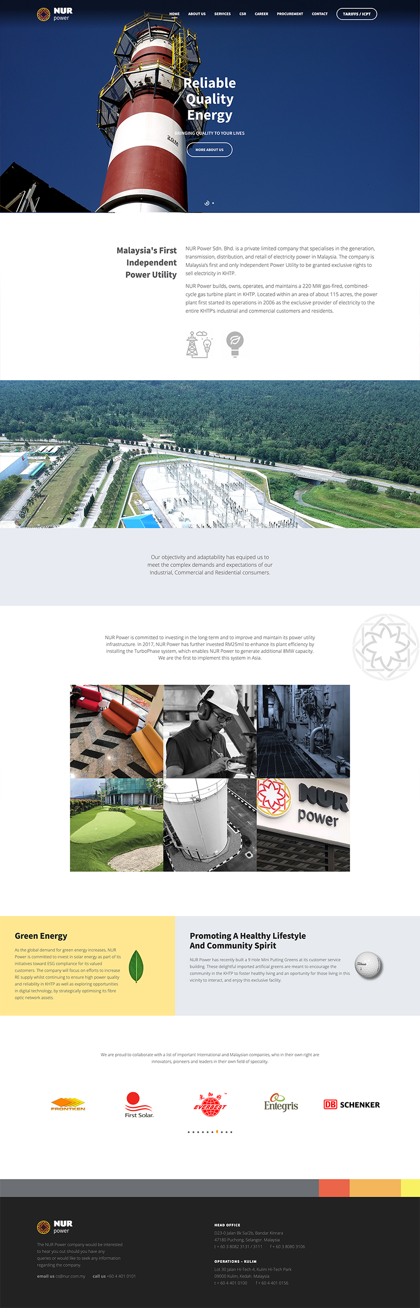Nur Power Corporate Design Homepage