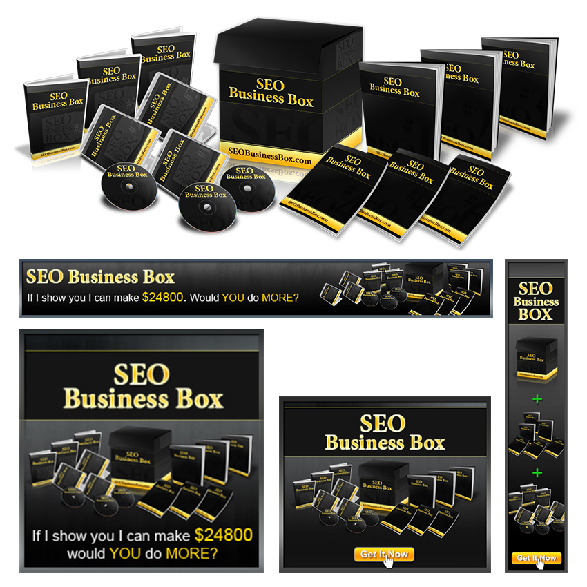 SEO Business Box e-packaging and banner design